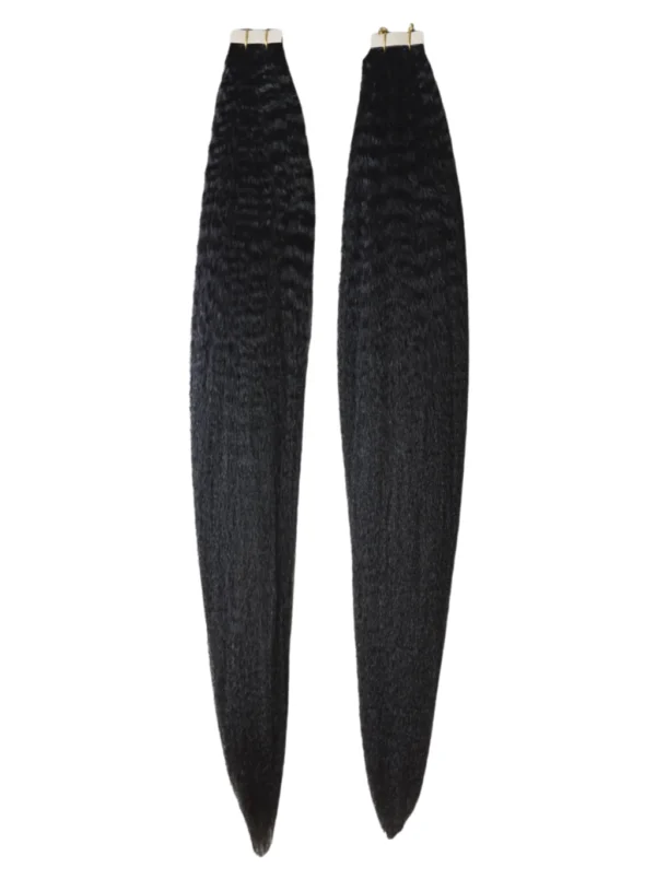 1B/NATURAL BLACK KINKY STRAIGHT TAPE-IN EXTENSIONS