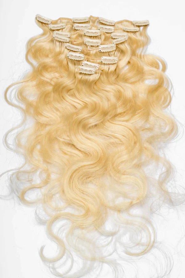 613/BLONDE BODY WAVE CLIP-IN EXTENSIONS