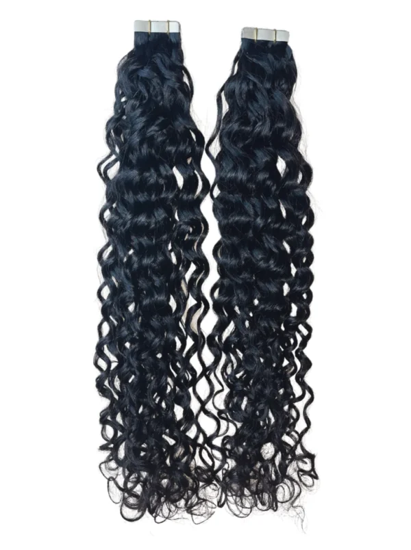 1B/NATURAL BLACK WATER WAVE TAPE-IN EXTENSIONS